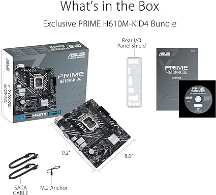 ASUS Prime H610M-K D4 Intel LGA 1700 Micro ATX DDR4 Motherboard ASUS Prime H610M-K D4 Intel LGA 1700 Micro ATX DDR4 Motherboard